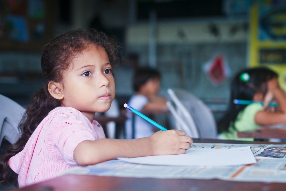 Guayaquil,,Ecuador, ,February,8:,Unknown,Kid,In,Lesson,Drawing